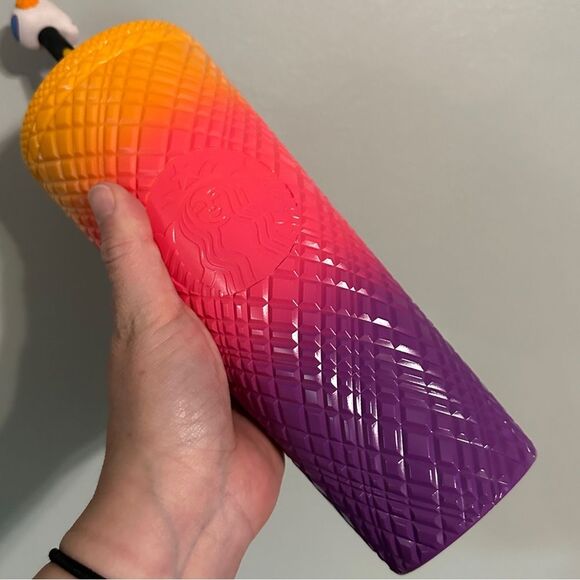 Starbucks Halloween 2024 Dia De Muertos gem pattern ombré Tumbler skull topper - Picture 7 of 7